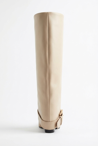 Santiag haute beige Synthétique Femme - Style élégant avec boucle dorée 3