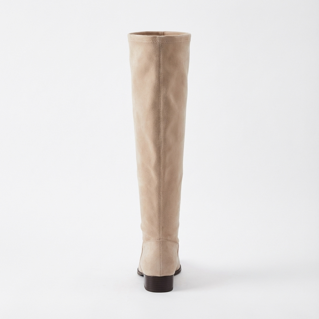 Santiag haute beige Daim Femme - Talon carré élégant et bout pointu 3