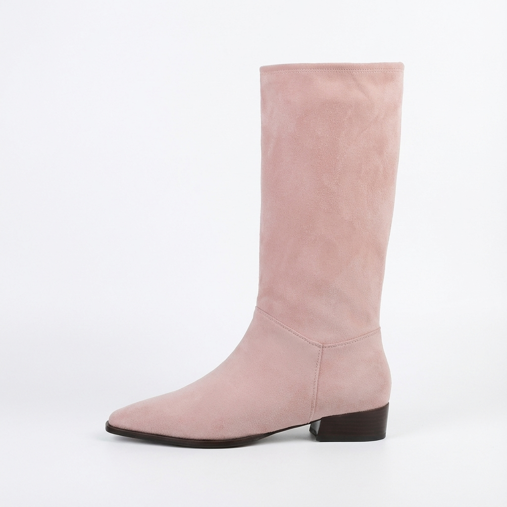 Santiag haute rose Daim Femme - Élégance avec allure subtile et moderne 2