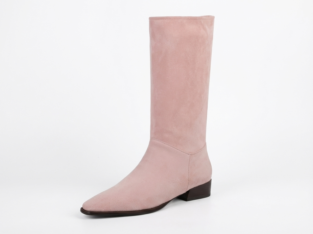 Santiag haute rose Daim Femme - Élégance avec allure subtile et moderne