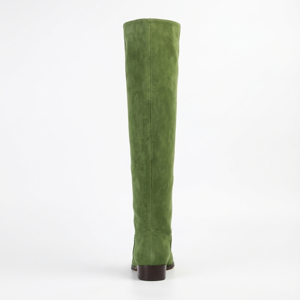 Santiag haute vert Daim Femme - Bottes élégantes à bout pointu unique 7