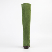Santiag haute vert Daim Femme - Bottes élégantes à bout pointu unique 7