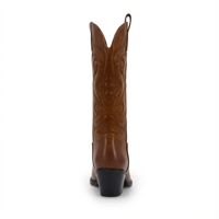 Santiag mi-haute marron Simili Cuir Femme - Bout pointu décoré et broderies élégantes 3