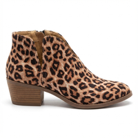 Santiag basse marron clair Synthétique Femme - Élégance audacieuse avec motif léopard chic 2