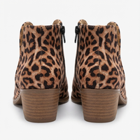 Santiag basse marron clair Synthétique Femme - Élégance audacieuse avec motif léopard chic 3