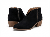 Santiag basse noir Corduroy Femme - Fermeture éclair pratique et élégante 1