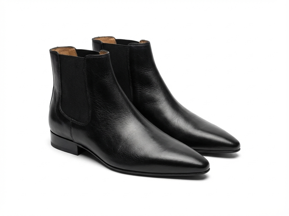 Bottine chelsea noir Cuir Femme - Design épuré en cuir noir lisse