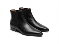 Bottine chelsea noir Cuir Femme - Design épuré en cuir noir lisse 1