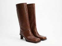 Botte haute marron Synthétique Femme - Santiags modernes à bout carré élégant 1