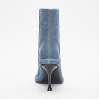 Bottine à talon bleu Synthétique Femme - Bottines bleu grainé talon noir contraste 3