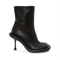 Bottine à talon noir Synthétique Femme - Talon élancé incurvé élégant 3