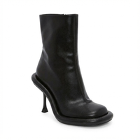 Bottine à talon noir Synthétique Femme - Talon élancé incurvé élégant 1