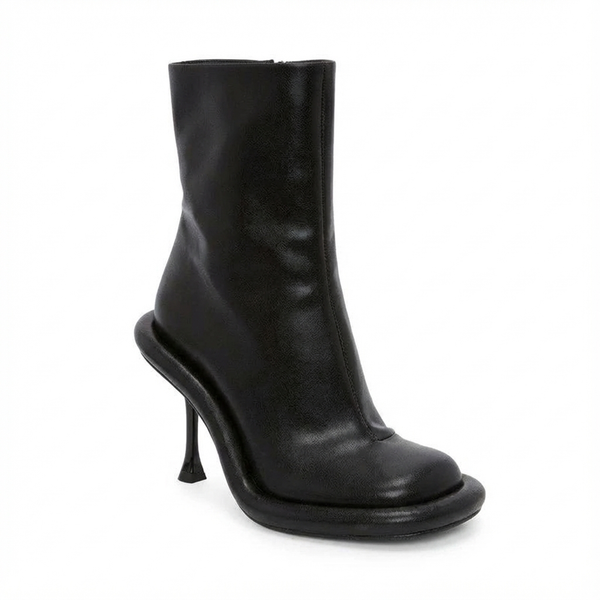 Santiag mi-haute noir Microfibre Femme - Conception moderne avec talons élancés - three_quarter_view