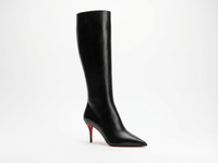 Botte haute noir Synthétique Femme - Talon rouge audacieux et bout pointu 1
