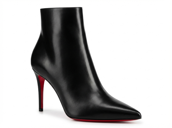 Santiag haute noir Synthétique Femme - Élégance audacieuse avec semelle rouge - three_quarter_view