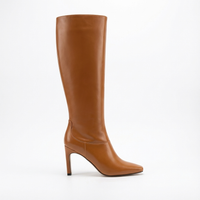 Santiag haute camel Simili Cuir Femme - Elegance féminine avec talons carrés 2