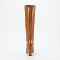 Santiag haute camel Simili Cuir Femme - Elegance féminine avec talons carrés 3