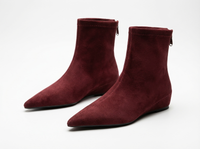 Bottine chelsea rouge Daim Femme - Bottine rouge, bout pointu sophistiqué 1