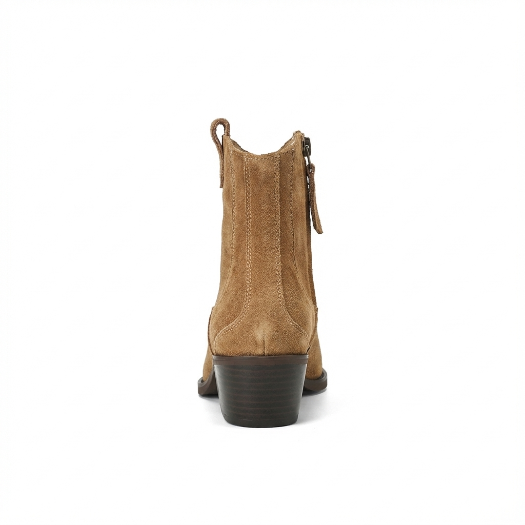 Santiag basse camel Daim Femme - Style épuré avec bout pointu 3