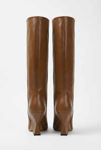 Botte haute marron Synthétique Femme - Silhouette épurée au bout pointu 3