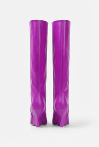 Botte haute violet Synthétique Femme - Silhouette élégante et bout pointu 3
