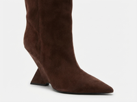 Botte haute marron foncé Daim Femme - Élégance sobre sans ornements superflus 2