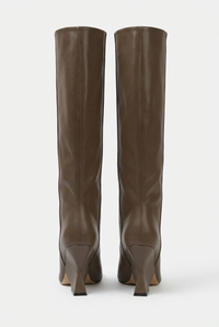 Botte haute marron Synthétique Femme - Talon angulaire et bout pointu élégant 3