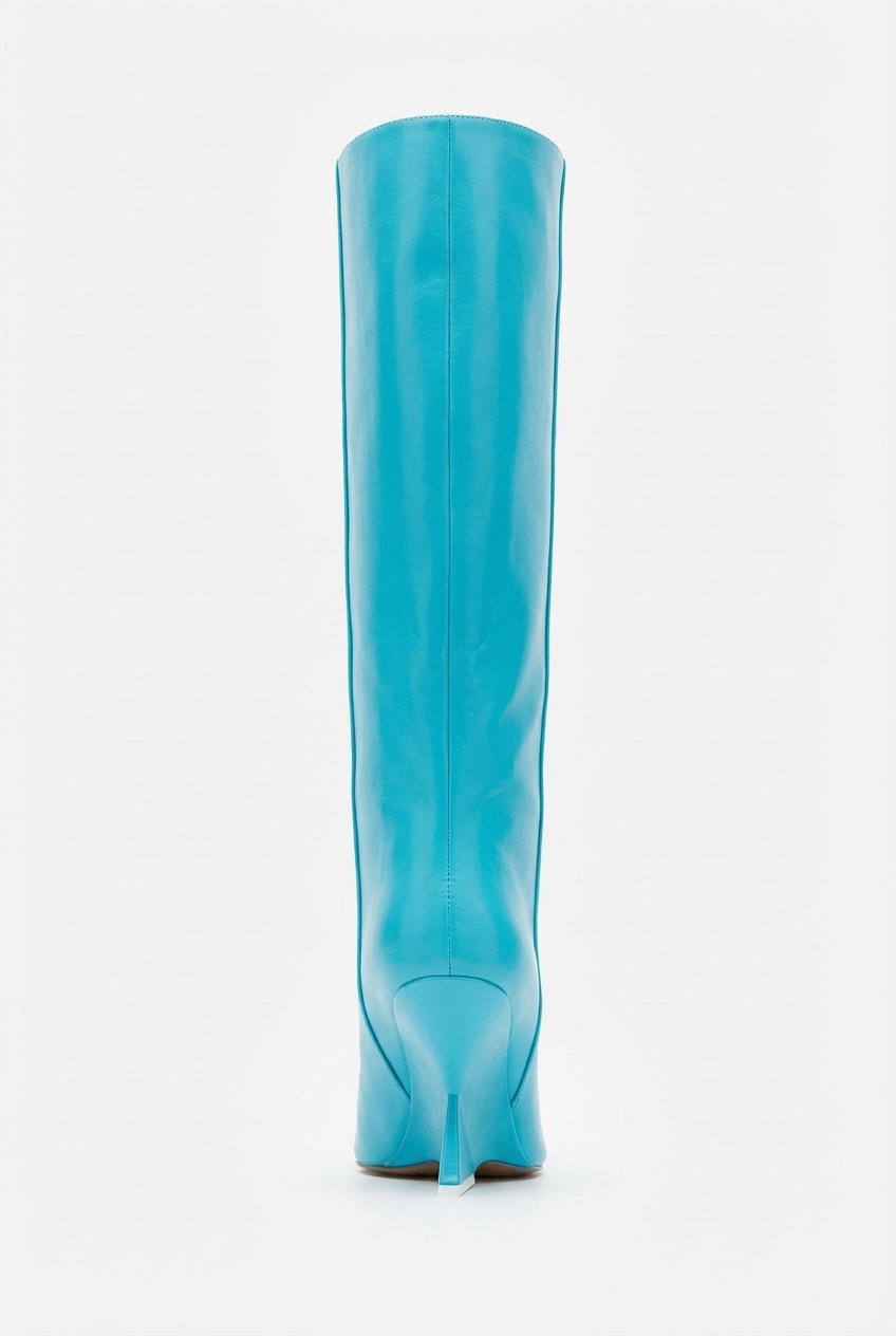 Botte haute bleu Synthétique Femme - Santiags bleues au talon géométrique 3
