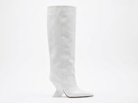 Botte haute blanc Synthétique Femme - Santiags blanches modernes à bout pointu 2