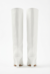 Botte haute blanc Synthétique Femme - Santiags blanches modernes à bout pointu 3