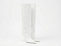 Botte haute blanc Synthétique Femme - Santiags blanches modernes à bout pointu 1