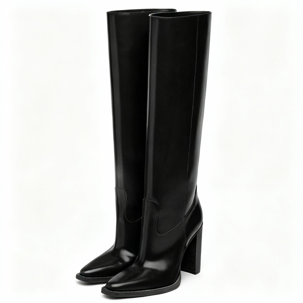 Botte haute noir Synthétique Femme - Bottes santiags modernes élégance et confort