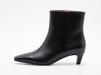 Bottine noir Cuir Femme - Bottine santiag minimaliste doublée rose 3