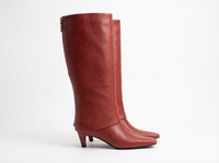 Botte haute rouge Cuir Femme - Santiags rouges élégantes à bout pointu 1