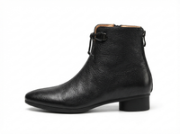 Bottine plate noir Cuir Femme - Santiags modernes avec nœud papillon 6