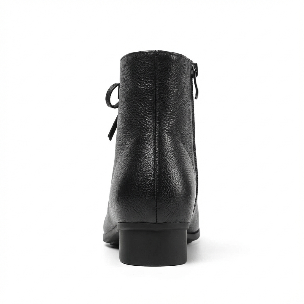 Bottine plate noir Cuir Femme - Santiags modernes avec nœud papillon 7