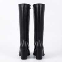 Botte haute noir Simili Cuir Femme - Style western minimaliste et moderne 3