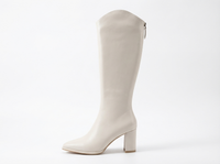 Santiag haute blanc Simili Cuir Femme - Bottes blanches au design épuré 2