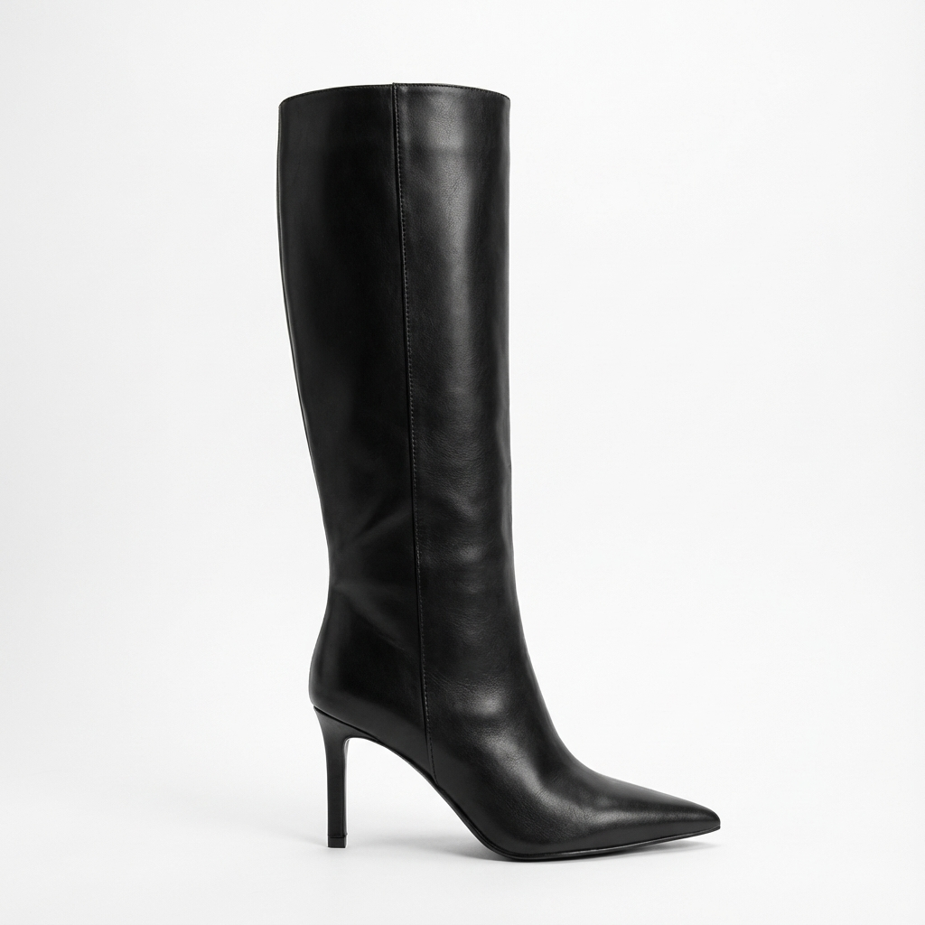 Botte haute noir Daim Femme - Santiags élégantes à talons aiguilles 5