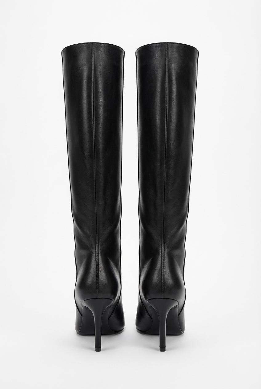Botte haute noir Daim Femme - Santiags élégantes à talons aiguilles 6