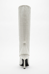 Botte haute blanc Synthétique Femme - Santiags blanches à texture crocodile 3