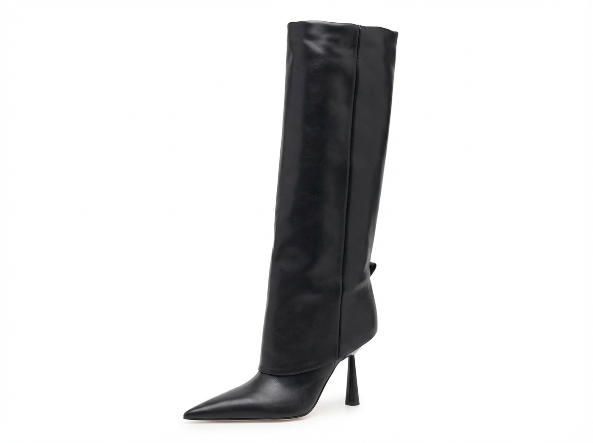 Botte haute noir Synthétique Femme - Élégance western moderne chic et raffinée