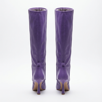 Botte haute violet Synthétique Femme - Audacieuses bottes violettes bout pointu 3