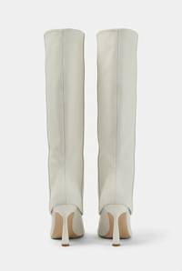 Botte haute blanc Synthétique Femme - Santiags blanches à talon aiguille chic 3