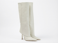 Botte haute blanc Synthétique Femme - Santiags blanches à talon aiguille chic 1