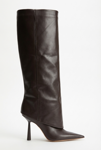 Botte haute marron foncé Synthétique Femme - Santiags élégantes à talon aiguille 2