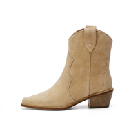 Santiag basse beige Daim Femme - Santiags vintage en daim avec boucles 2