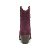 Santiag basse violet Daim Femme - Talon carré stable et bout pointu 3
