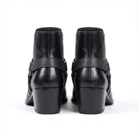 Santiag mi-haute noir Synthétique Homme - Pointues avec sangles et talons carrés 4