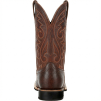 Santiag mi-haute marron Simili Cuir Homme - Broderies western et bout pointu élégant 3
